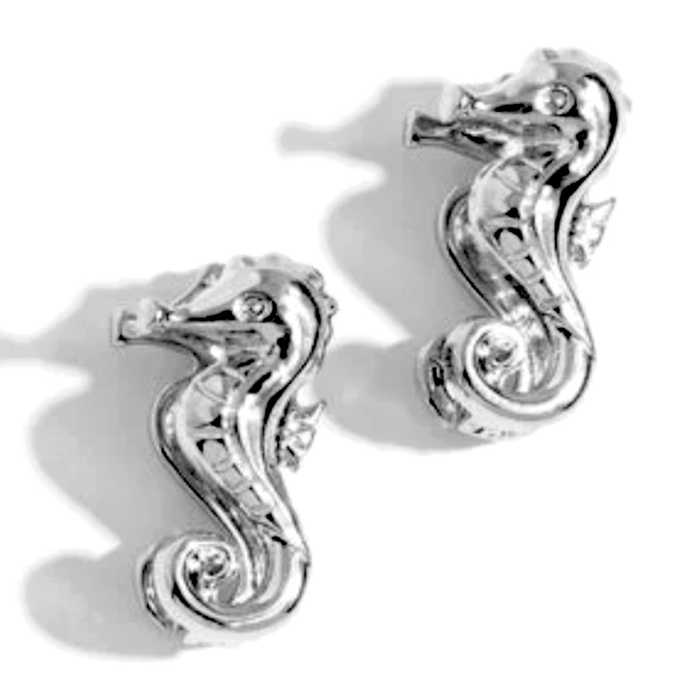 🐠🩶 “SEA HORSE STATEMENT” SILVER POST EARRINGS ~ PAPARAZZI❗️ LOVE SEA HORSES❗️